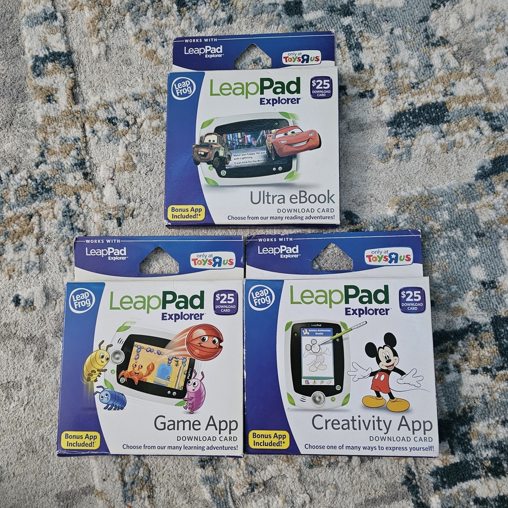 LeapPad Explorer $25 Download Cards – UNUSED – Bundle of 3 ($75 Value)